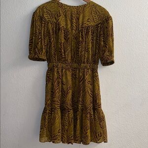 New Ted Baker Mid-Yellow Yoke Detail Printed Dress Size 1